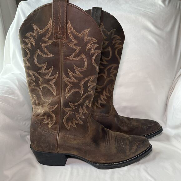 Ariat Heritage R Toe Western Boots Men Size 10.5 B Brown Leather 10002204 34725 - Picture 1 of 16